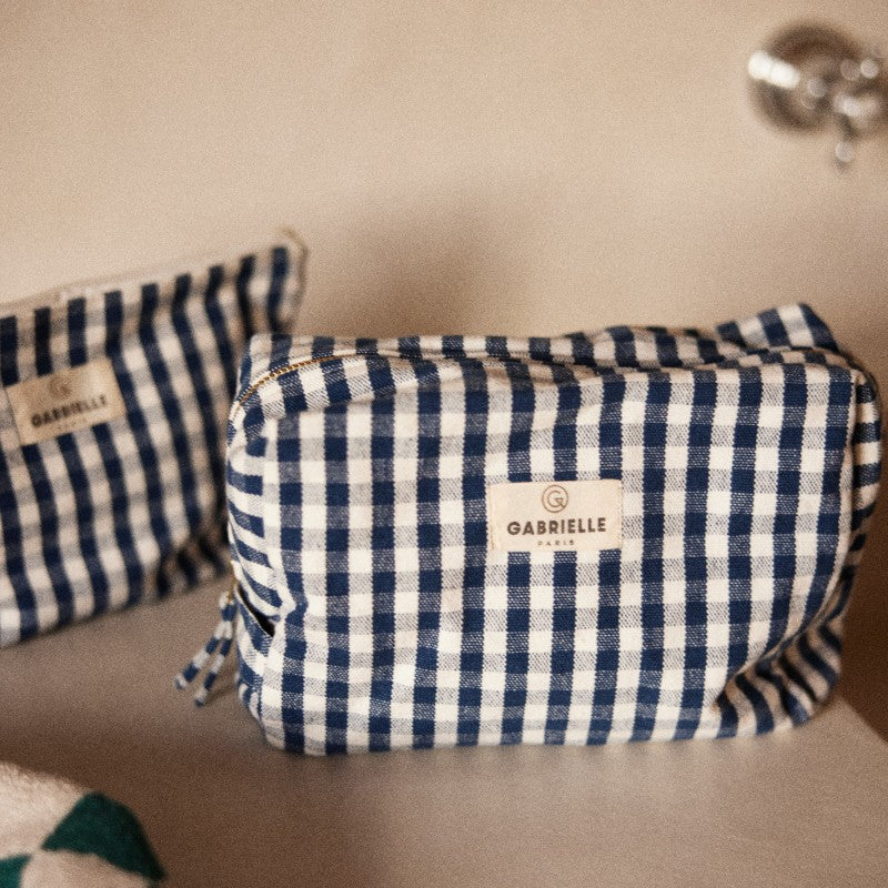 Trousse de toilette vichy bleu - Gabrielle Paris