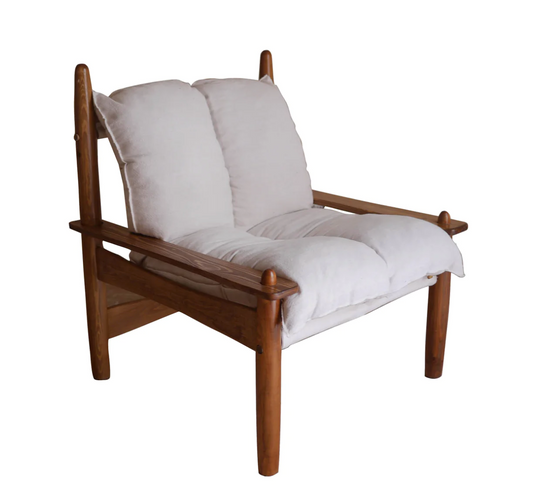 Fauteuil Carlo dodu bois clair - Honoré Déco