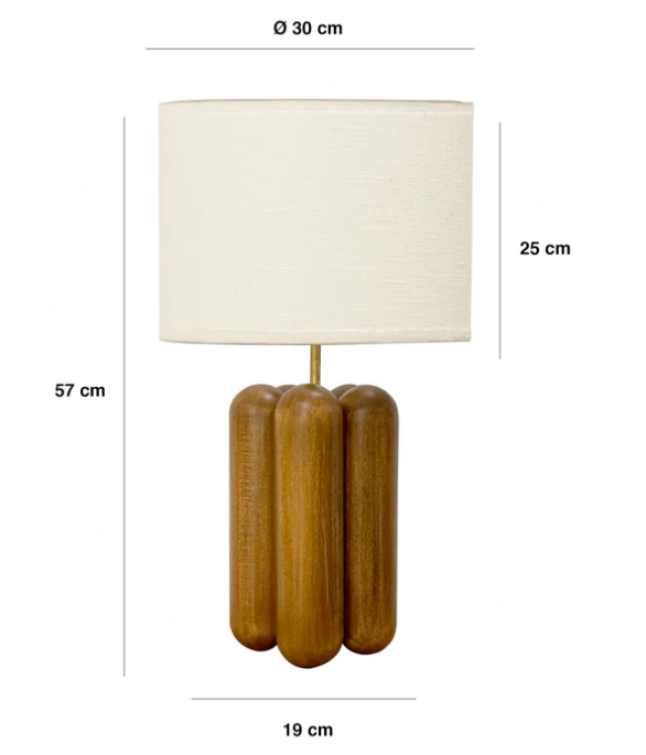 Lampe Charlotte en bois / abat-jour lin - Cosin Paris