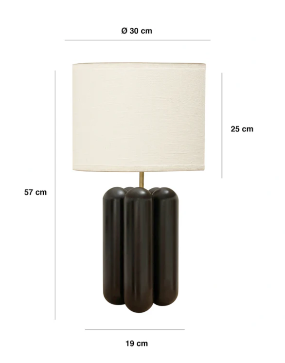 Lampe Charlotte noir / abat-jour lin - Cosin Paris